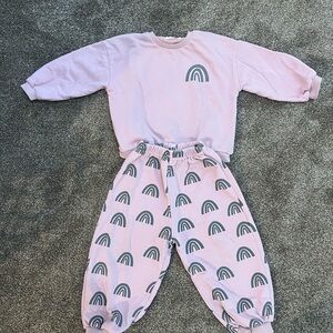 SOLD Indy and Pippa Rainbow Sweatset